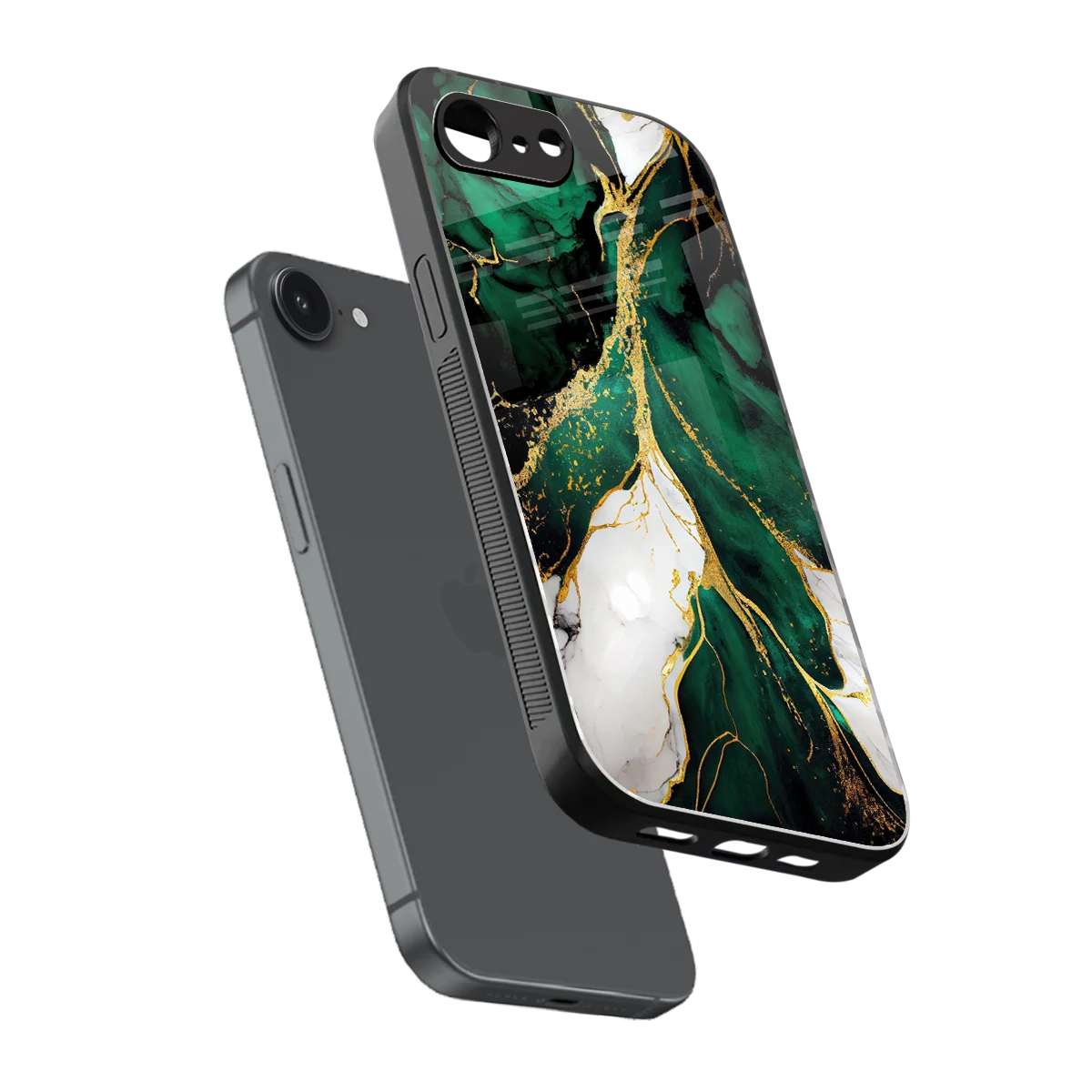 Emerald Luxe sleek iphone 16e cover with tempered glass back and TPU edges