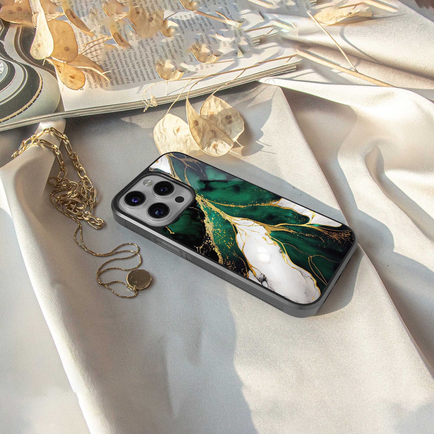 Emerald Luxe Phone Case for Iphone 16 | Glass Case