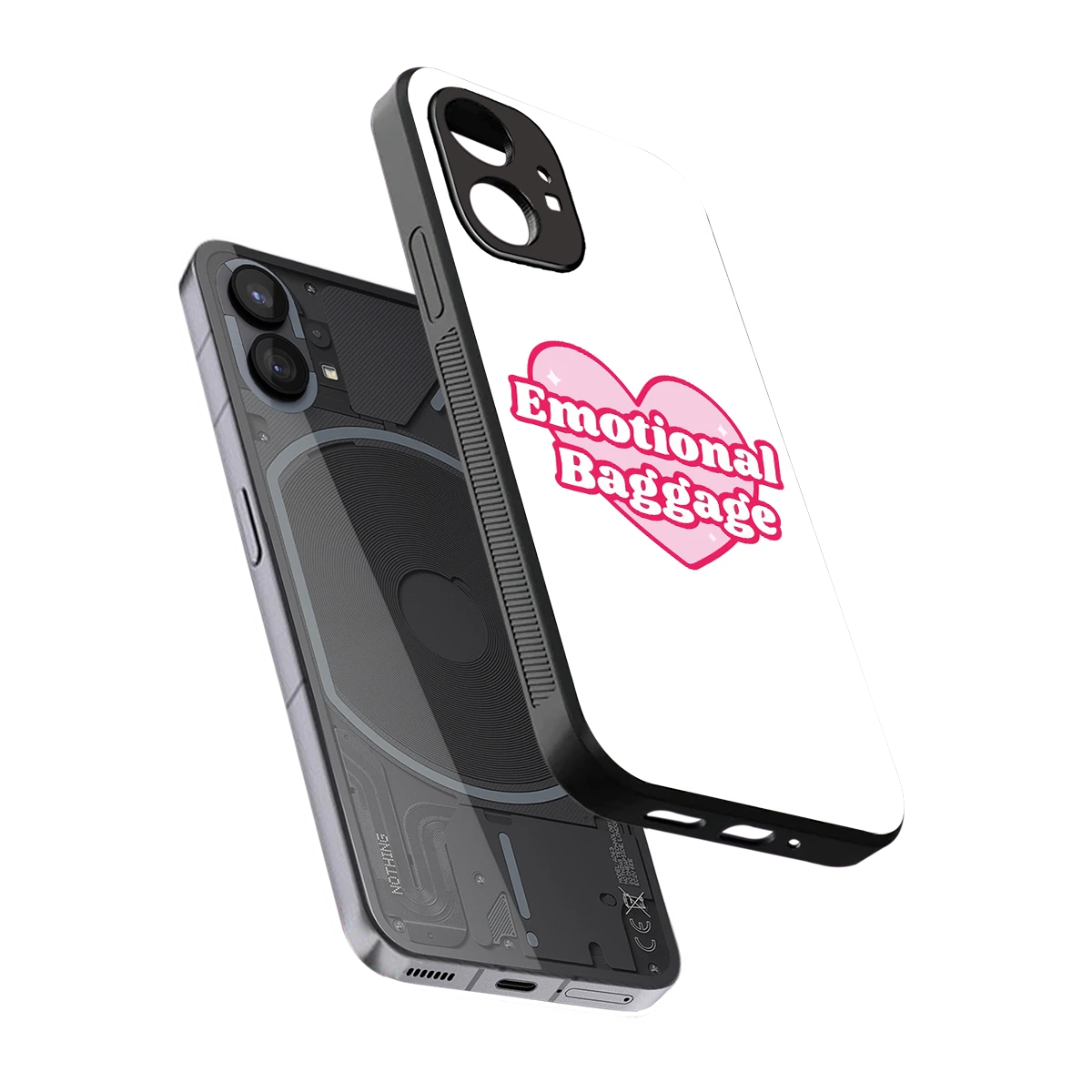 Emotional Baggage sleek nothing phone 1 cover with tempered glass back and TPU edges