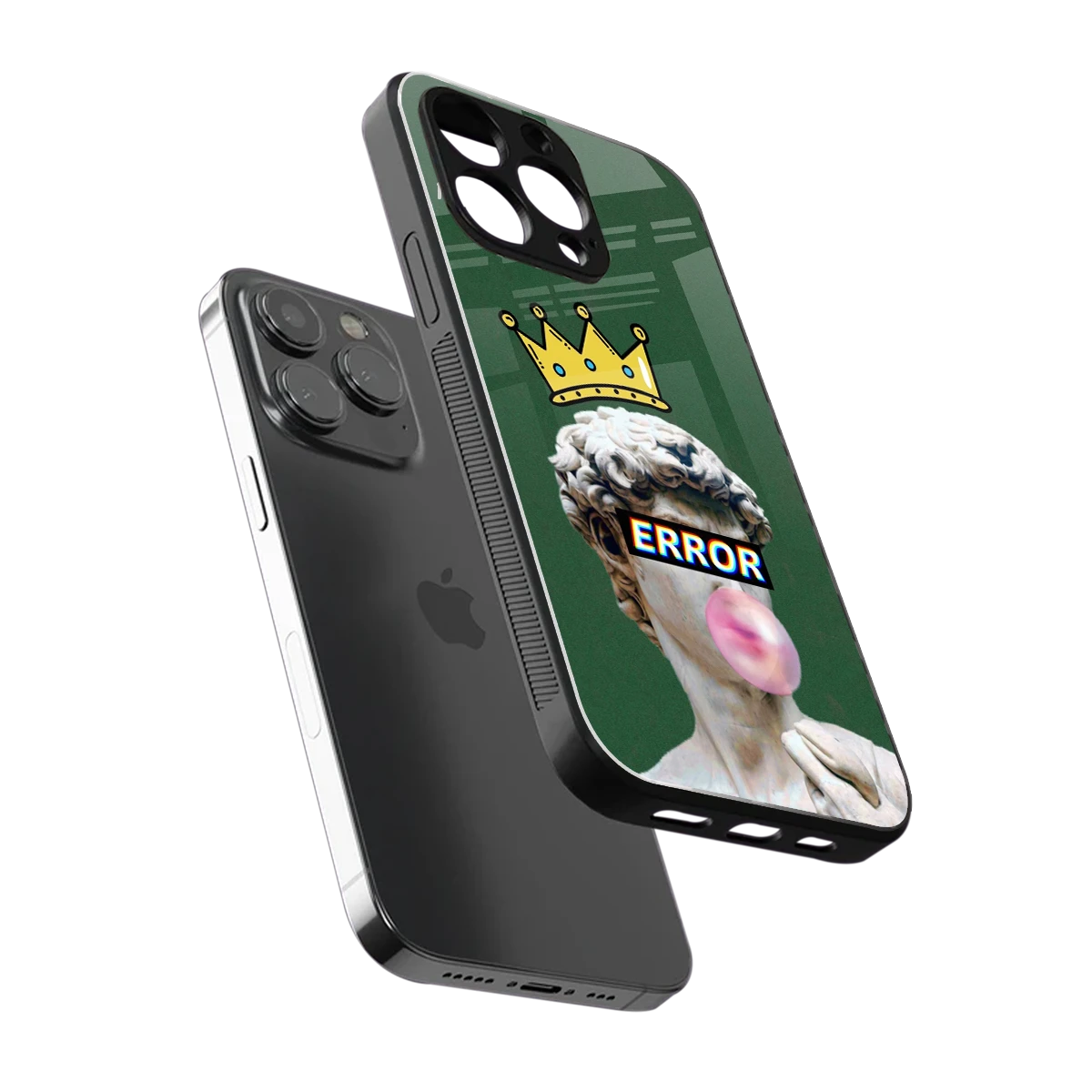 Error sleek iphone 14 pro max cover with tempered glass back and TPU edges