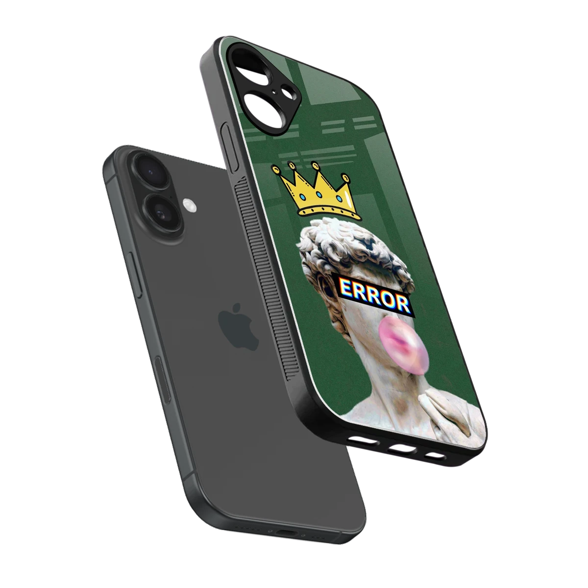 Error sleek iphone 16 plus cover with tempered glass back and TPU edges
