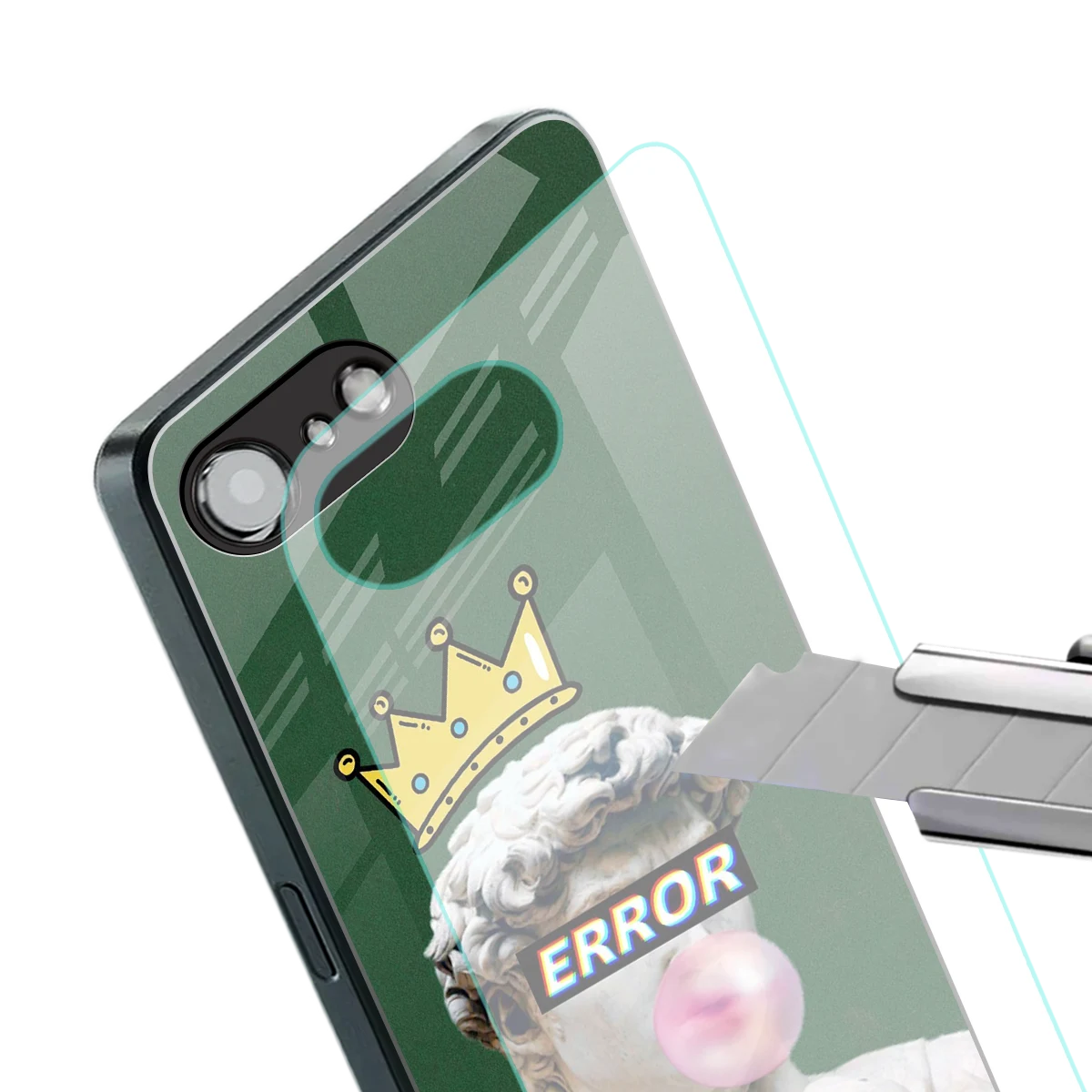 Error stylish phone case for iphone 16e | glossy glass and slim fit