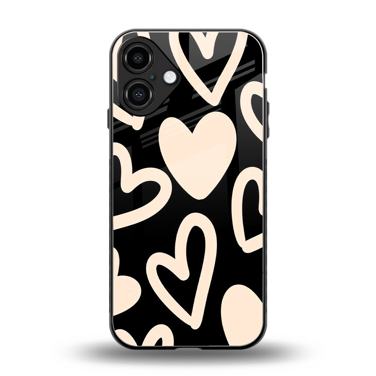 Eternal Hearts back phone cover | glass case for iphone 16 plus