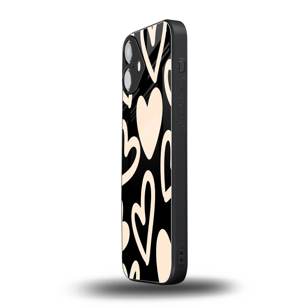 Eternal Hearts iphone 16 plus mobile cover | shockproof glass phone case