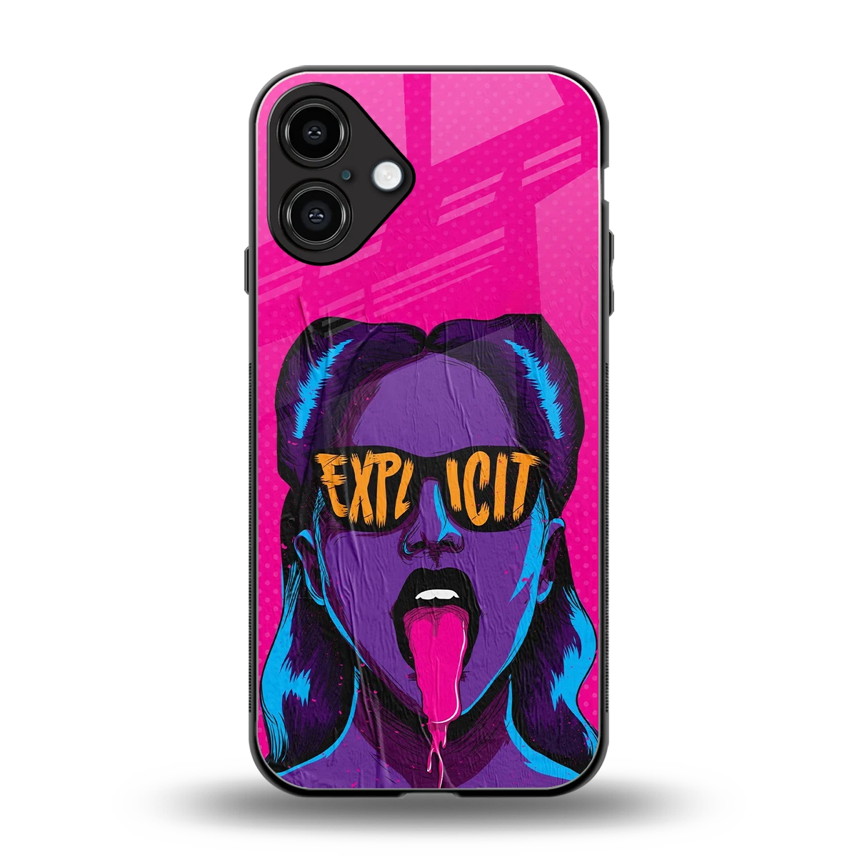 Explicit back phone cover | glass case for iphone 16 plus
