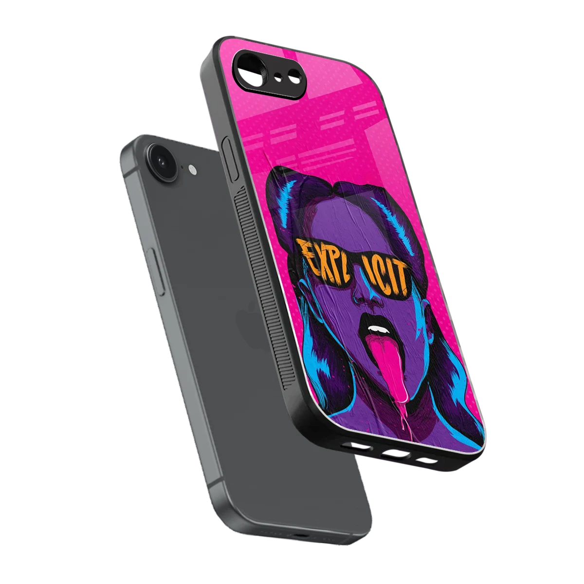 Explicit sleek iphone 16e cover with tempered glass back and TPU edges