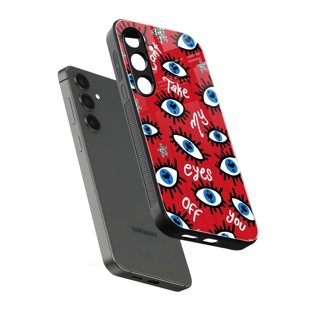Eyes On You sleek samsung galaxy s24 cover with tempered glass back and TPU edges