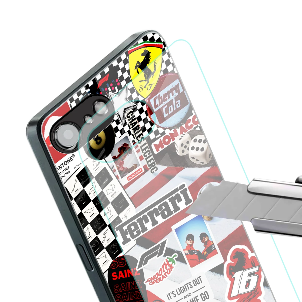 F1 Icon stylish phone case for iphone 16e | glossy glass and slim fit