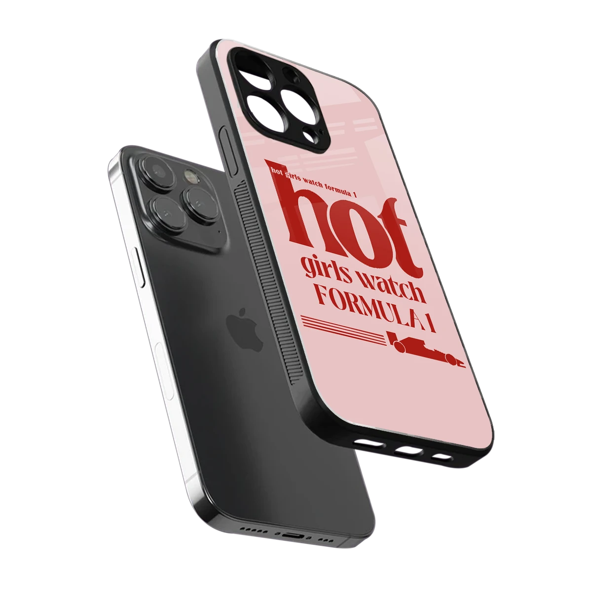 F1 Queen sleek iphone 14 pro max cover with tempered glass back and TPU edges