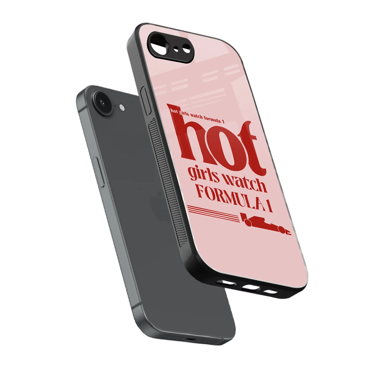 F1 Queen sleek iphone 16e cover with tempered glass back and TPU edges