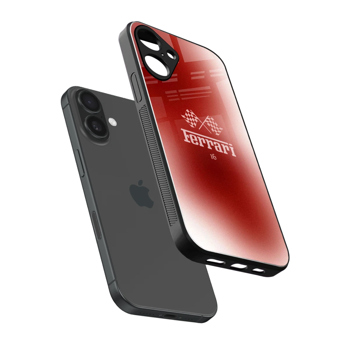 F16 sleek iphone 16 plus cover with tempered glass back and TPU edges
