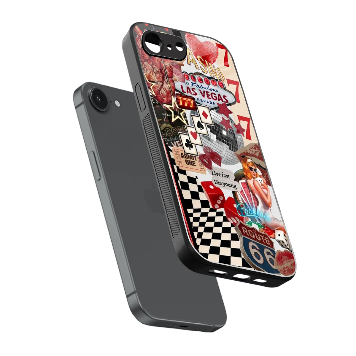 Fabulous Vegas sleek iphone 16e cover with tempered glass back and TPU edges