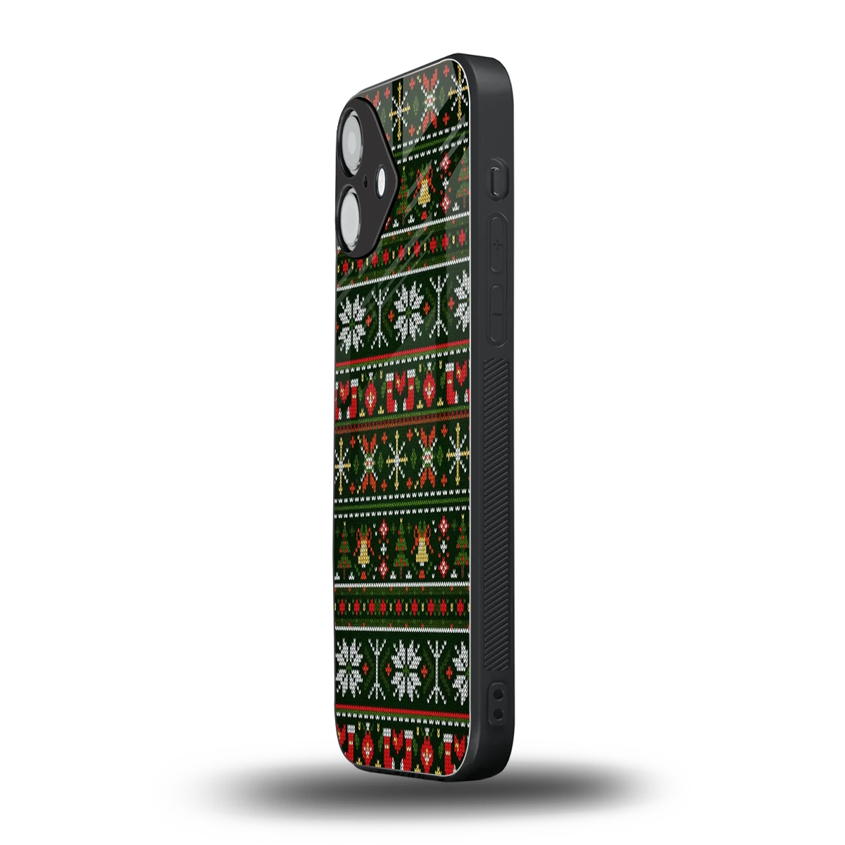 Festive Knit iphone 16 plus mobile cover | shockproof glass phone case