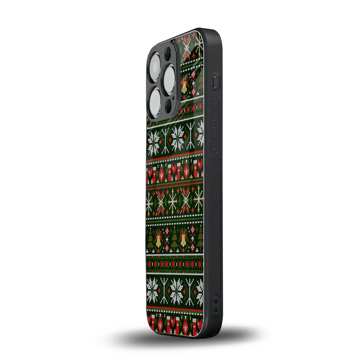 Festive Knit iphone 16 pro mobile cover | shockproof glass phone case