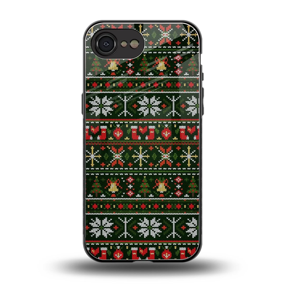 Festive Knit back phone cover | glass case for iphone 16e
