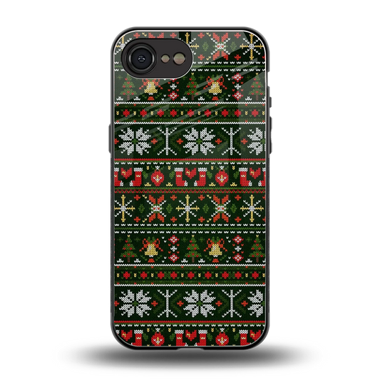 Festive Knit back phone cover | glass case for iphone 16e