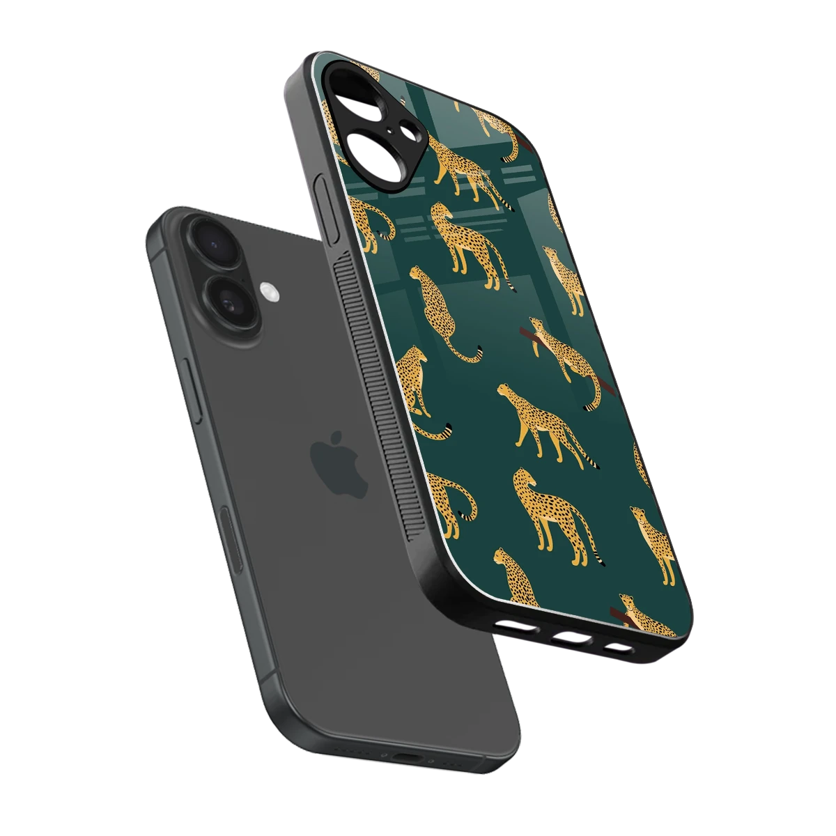 Fierce Spots sleek iphone 16 plus cover with tempered glass back and TPU edges
