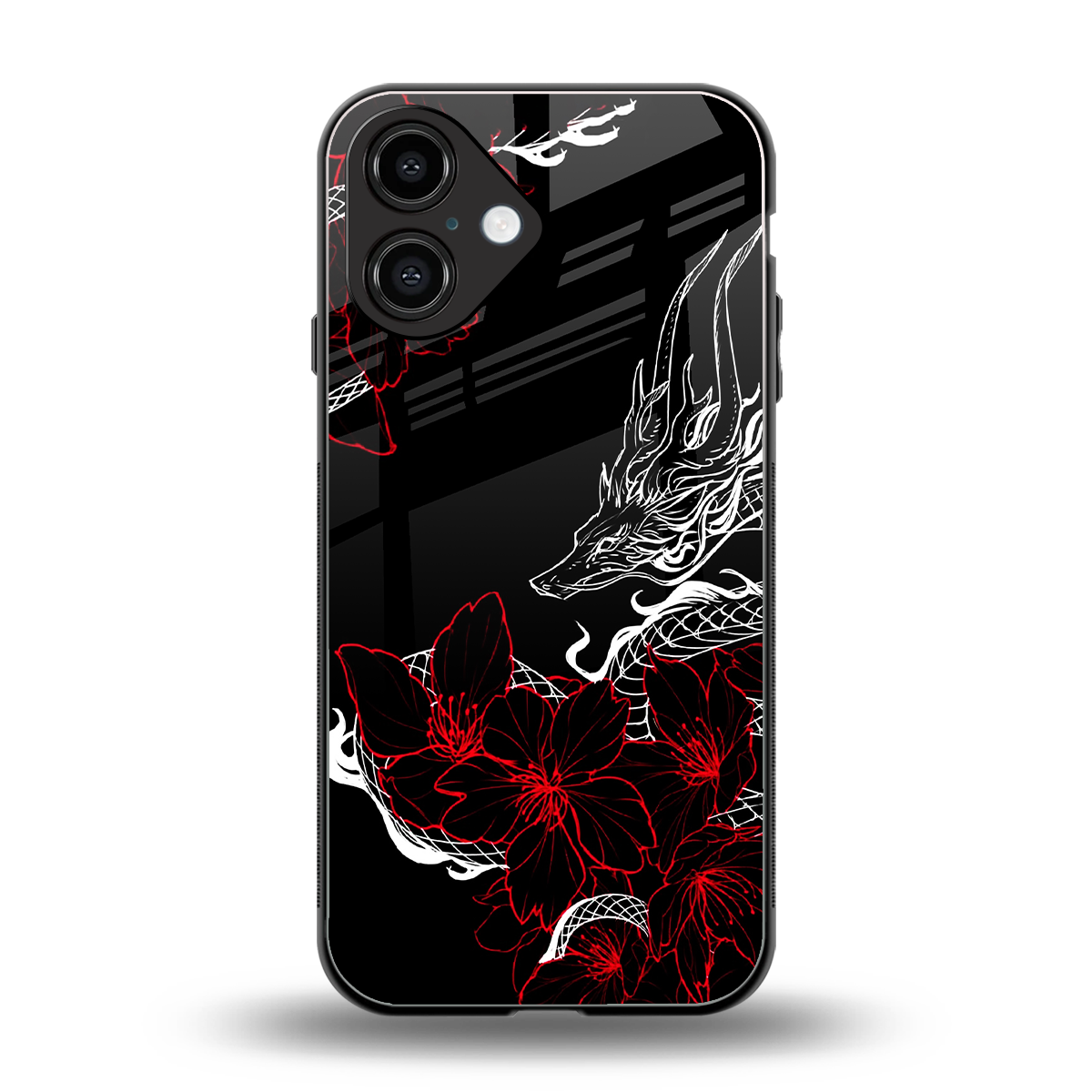 Fiery Petals Phone Case for Iphone 16 | Glass Case