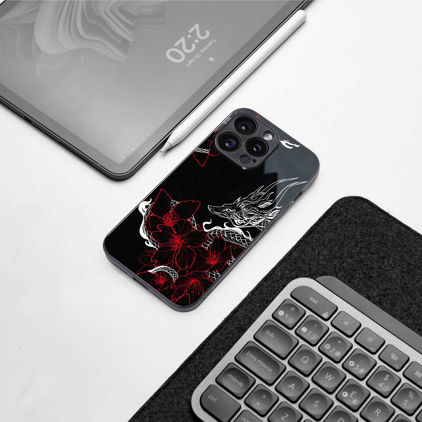 Fiery Petals Phone Case for Iphone 16 | Glass Case