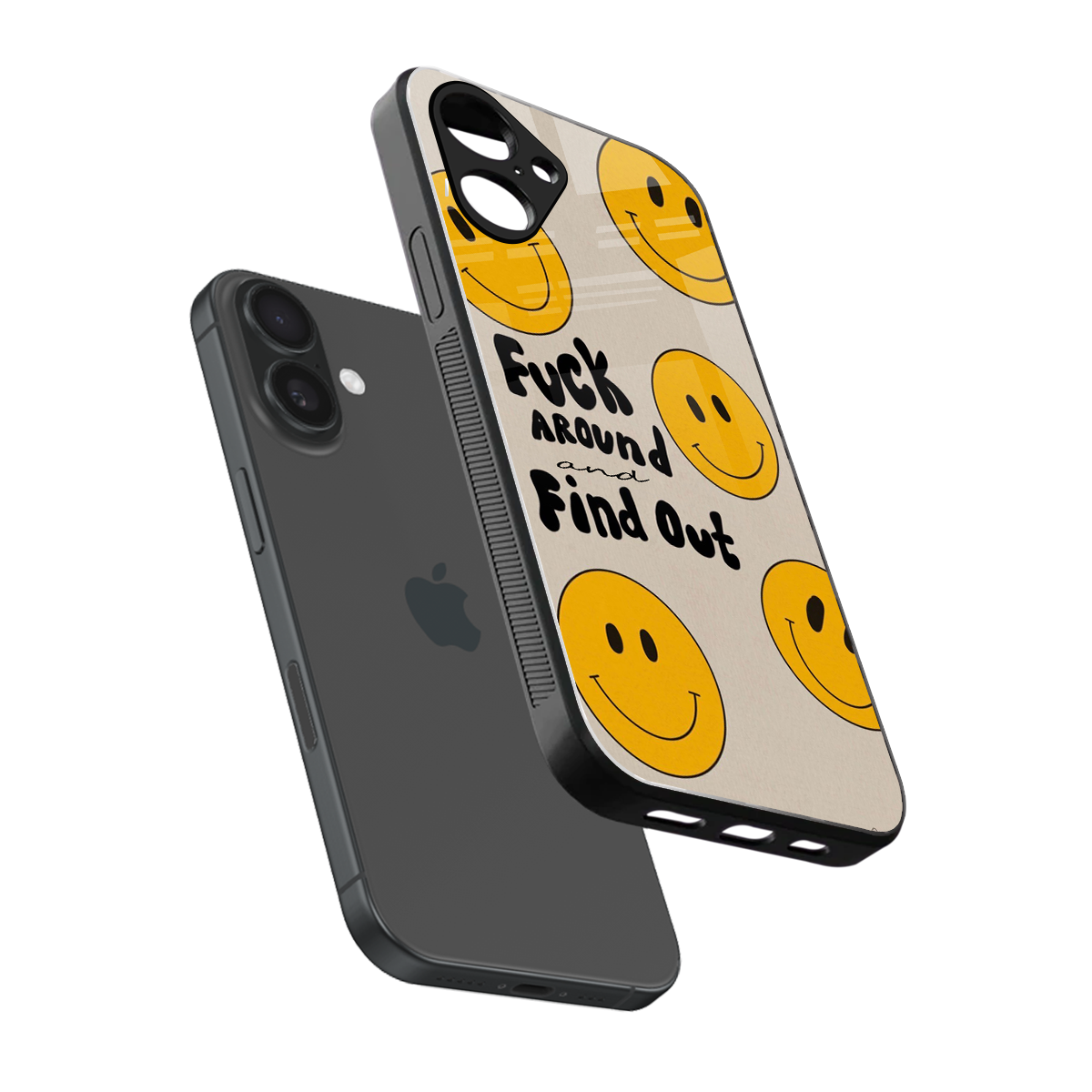 Find Out sleek iPhone 16 cover with tempered glass back and TPU edges