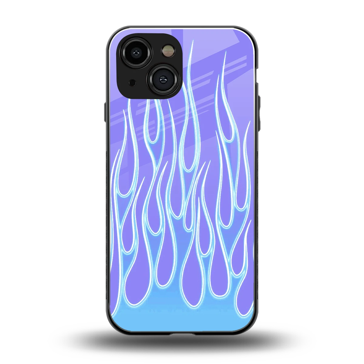 Flames Blue back phone cover | glass case for iphone 13 mini