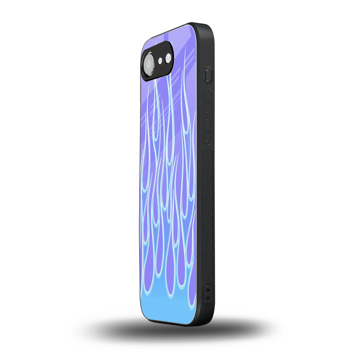 Flames Blue iphone 16e mobile cover | shockproof glass phone case