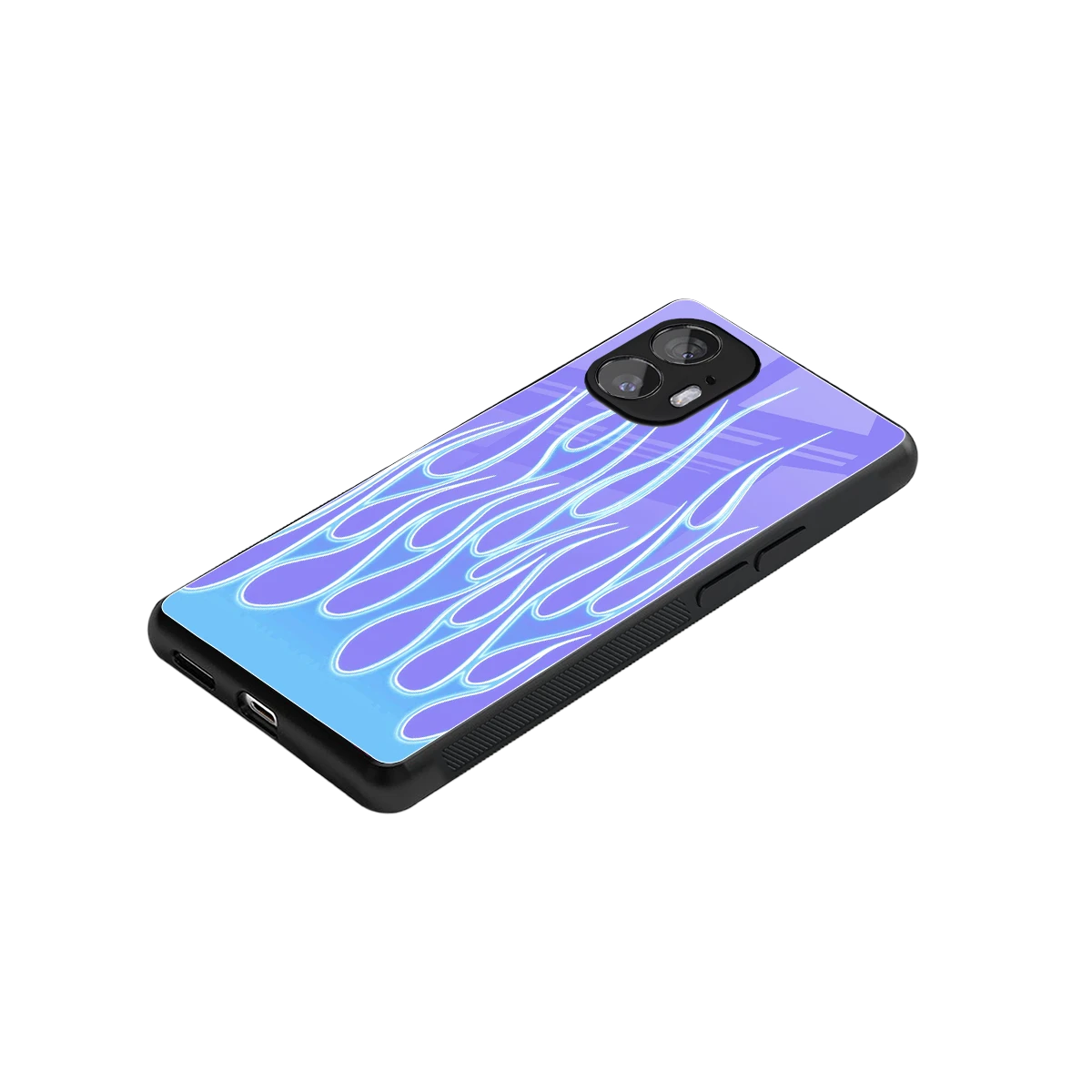 Flames Blue stylish phone case for nothing phone 2 | glossy glass and slim fit