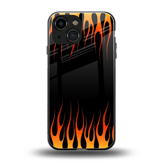 Flames Hot Red back phone cover | glass case for iphone 13 mini