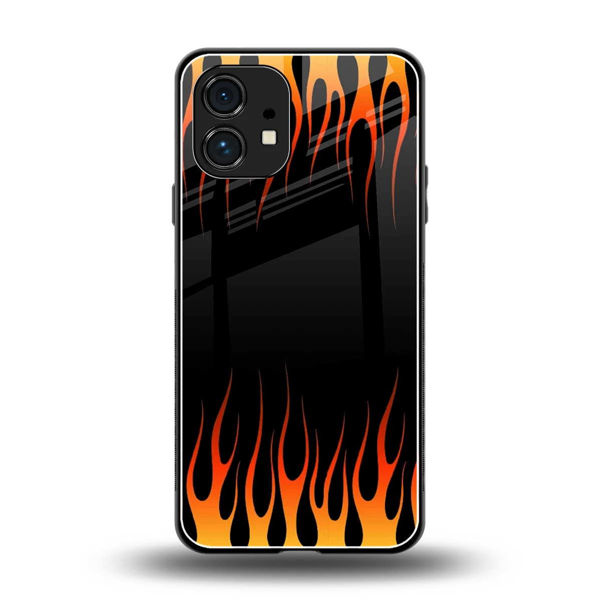 Flames Hot Red back phone cover | glass case for nothing phone 1