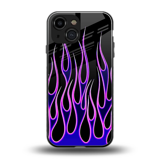 Flames Purple Inferno back phone cover | glass case for iphone 13 mini