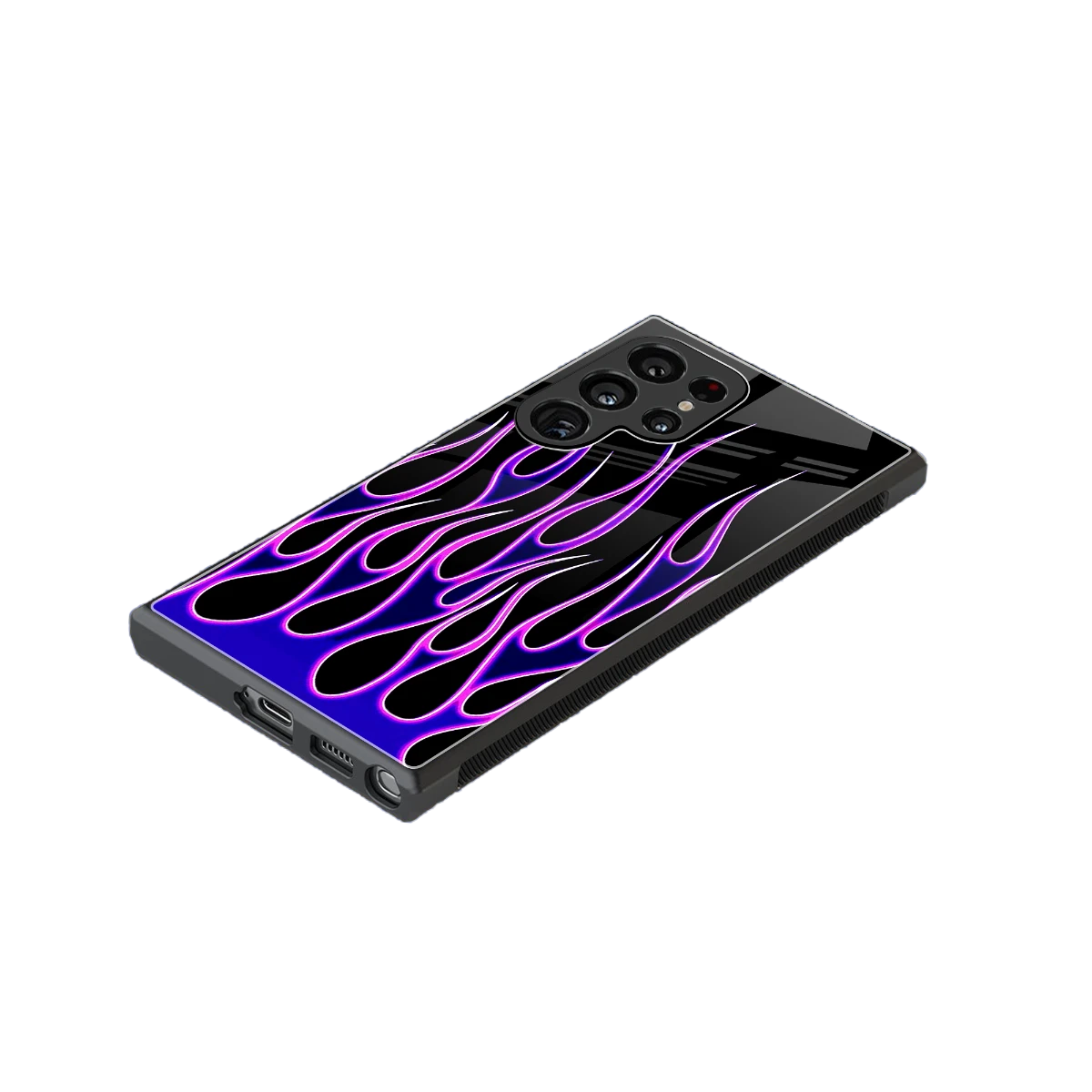Flames Purple Inferno stylish phone case for samsung galaxy s24 ultra | glossy glass and slim fit