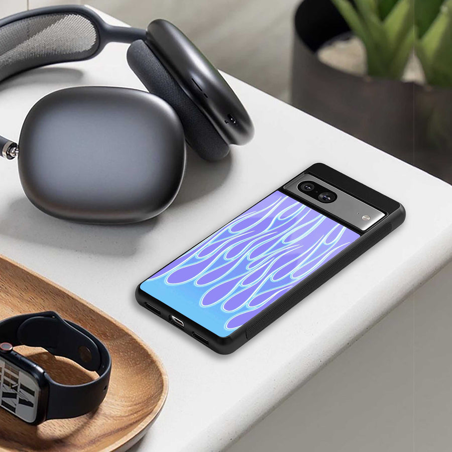 Flames Blue Phone Case for Samsung Galaxy S23 Plus | Glass Case