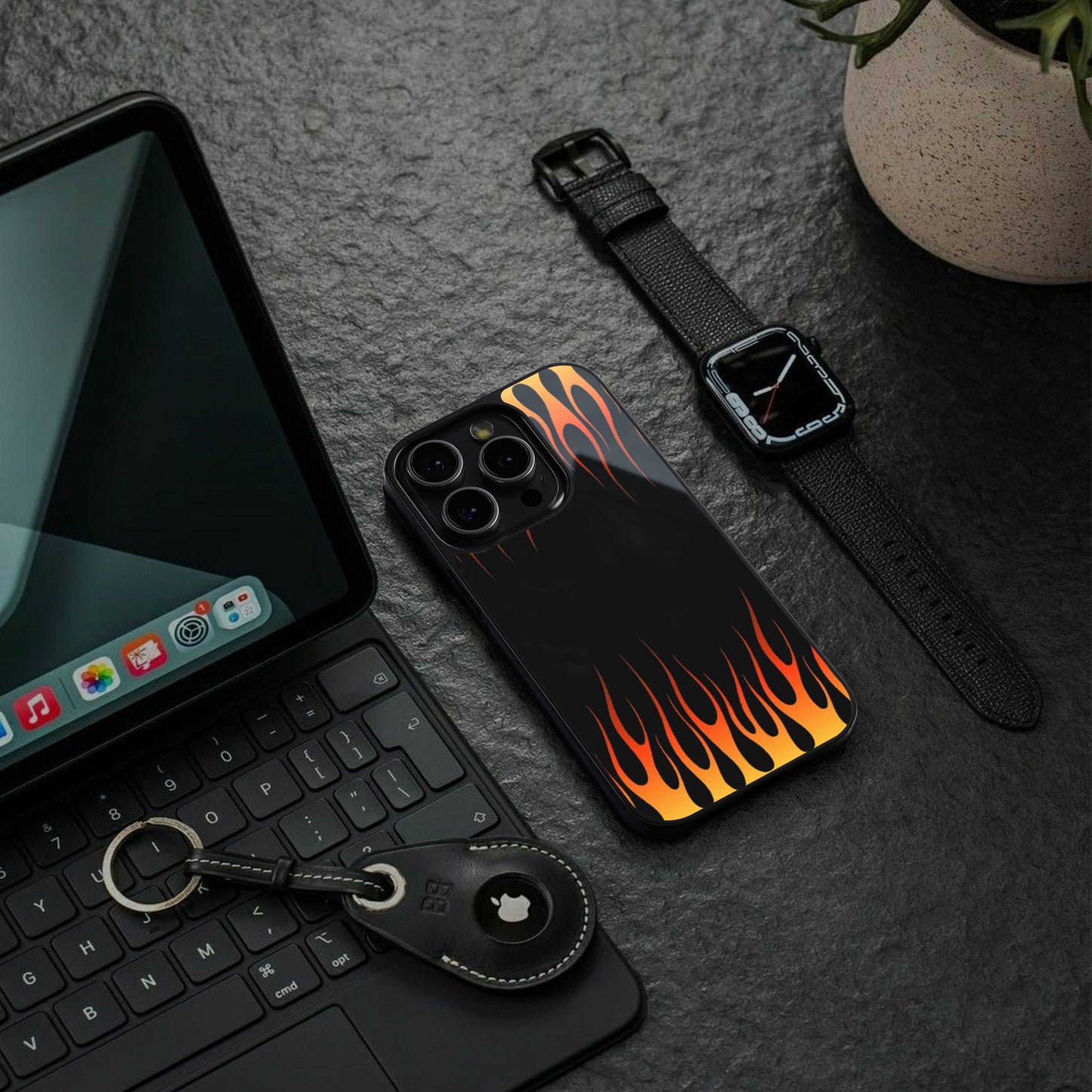 Flames Hot Red Phone Case for Iphone 16 | Glass Case
