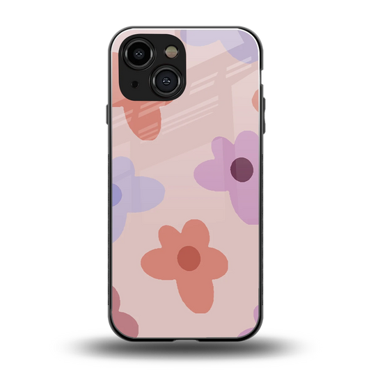 Floral Caramel back phone cover | glass case for iphone 13 mini