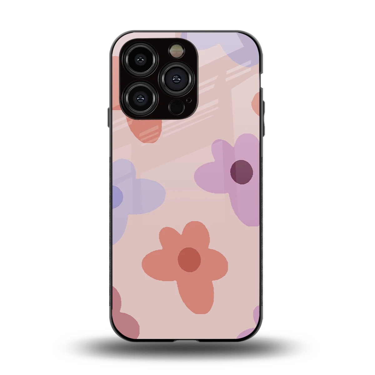Floral Caramel back phone cover | glass case for iphone 13 pro