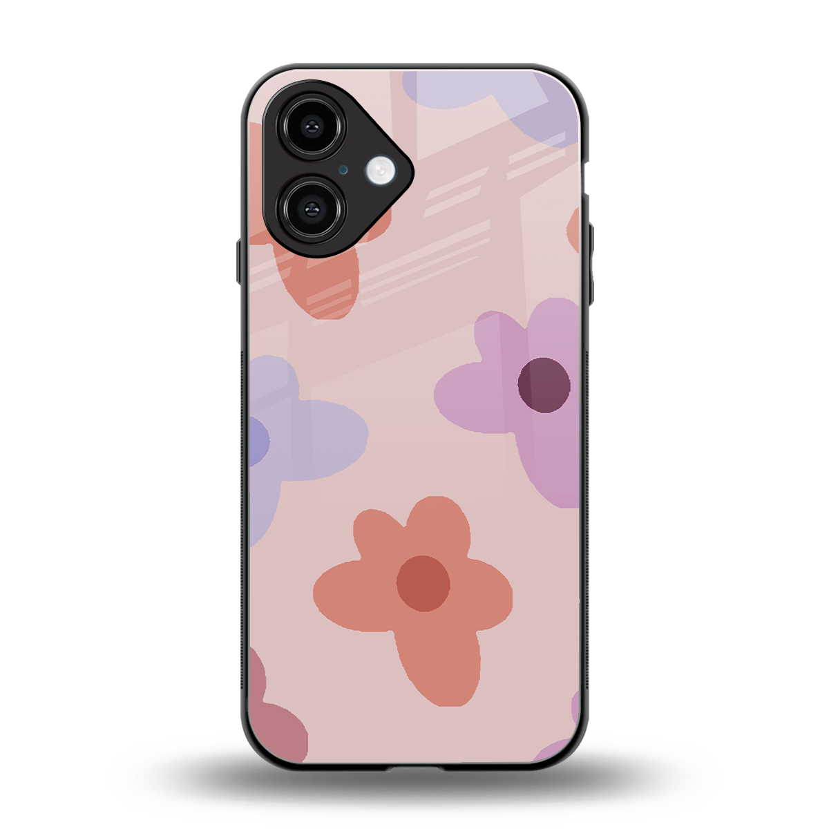 Floral Caramel back phone cover | glass case for iphone 16