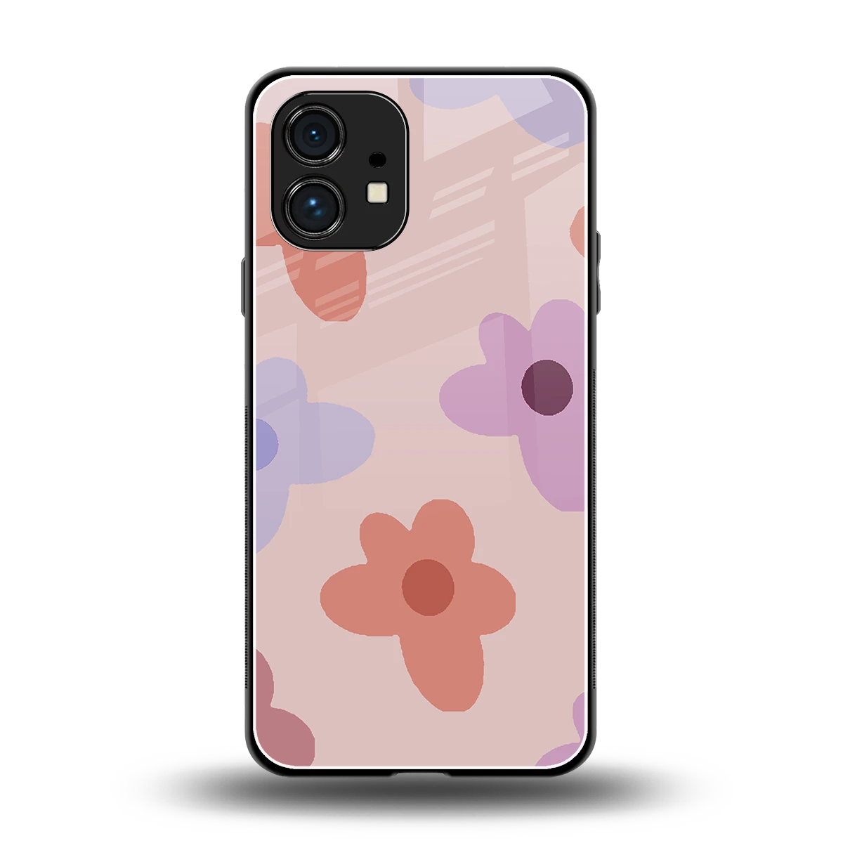 Floral Caramel back phone cover | glass case for nothing phone 1