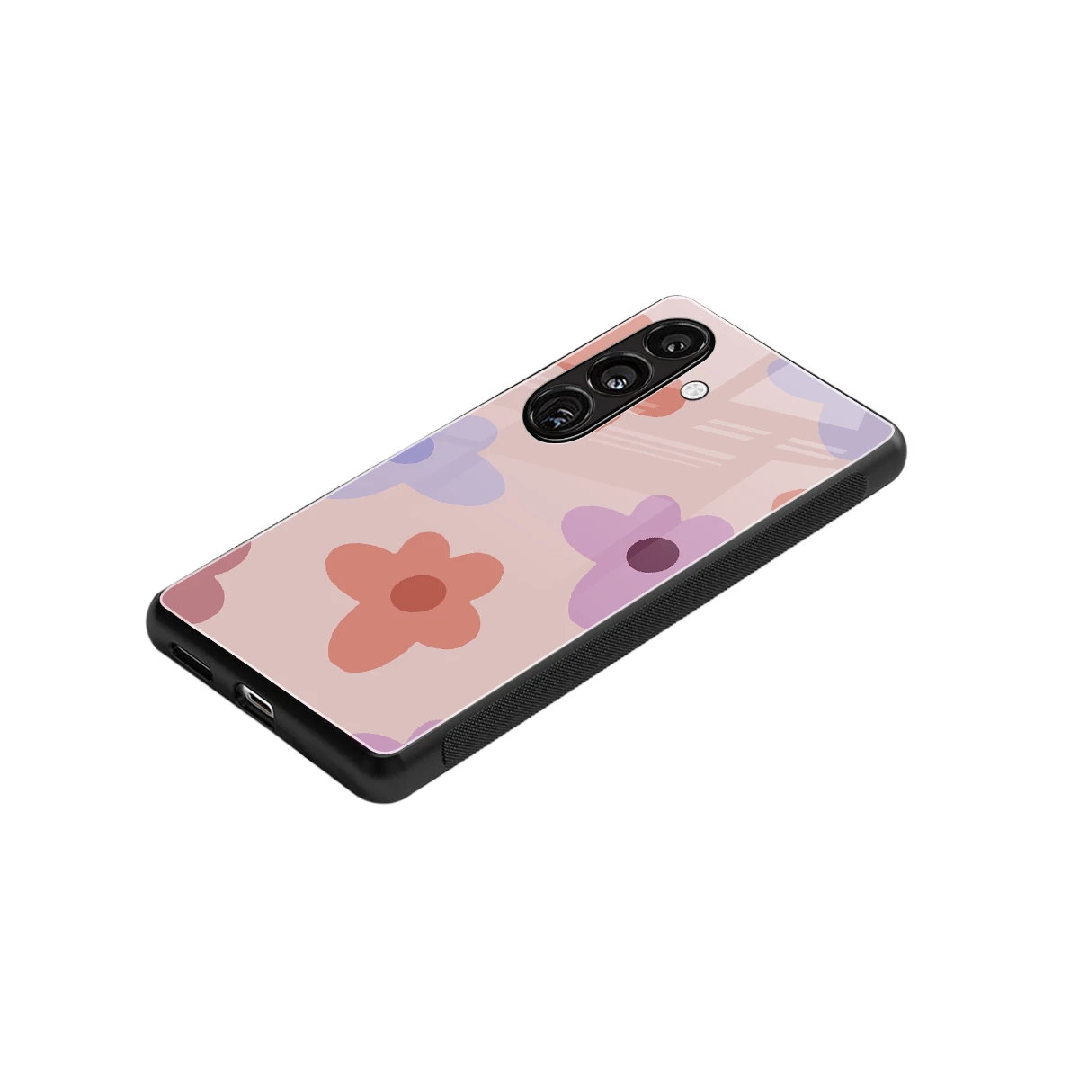 Floral Caramel stylish phone case for samsung galaxy s24 | glossy glass and slim fit
