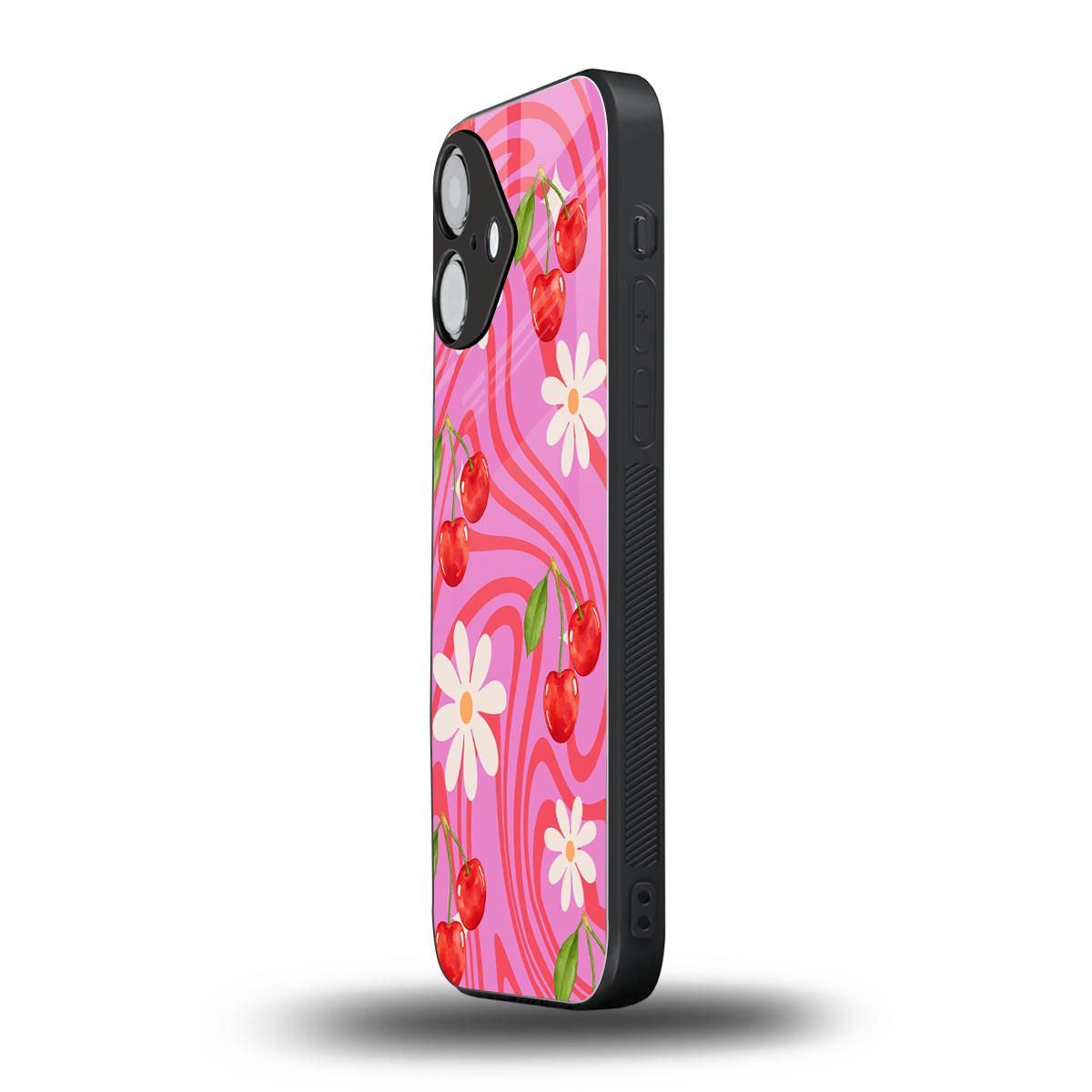 Floral Cherry iPhone 16 mobile cover | shockproof glass phone case