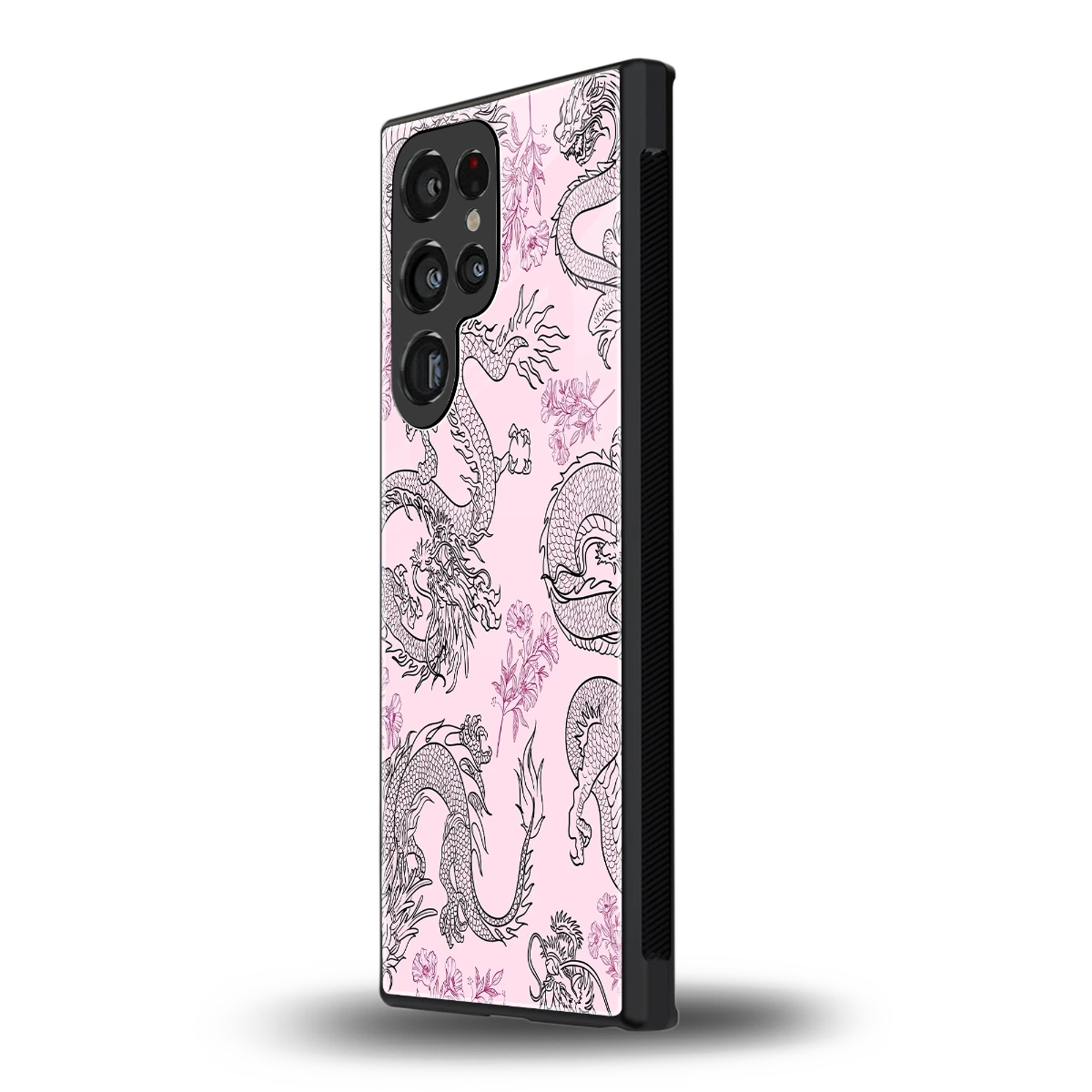 Floral Dragon samsung galaxy s24 ultra mobile cover | shockproof glass phone case