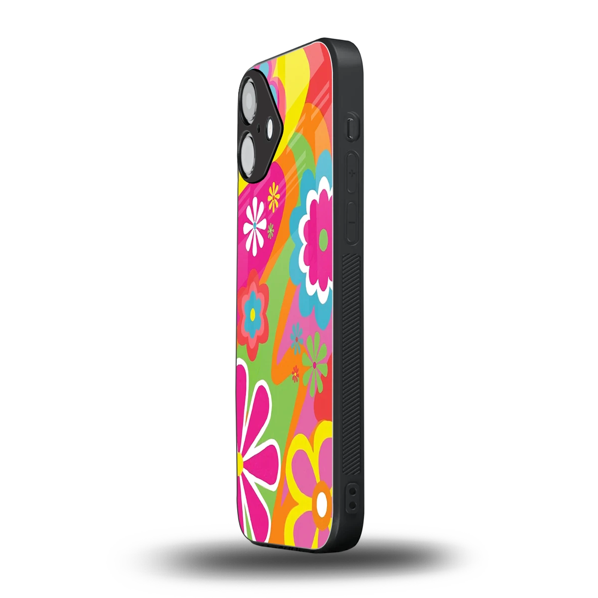 Floral Fusion iphone 16 plus mobile cover | shockproof glass phone case