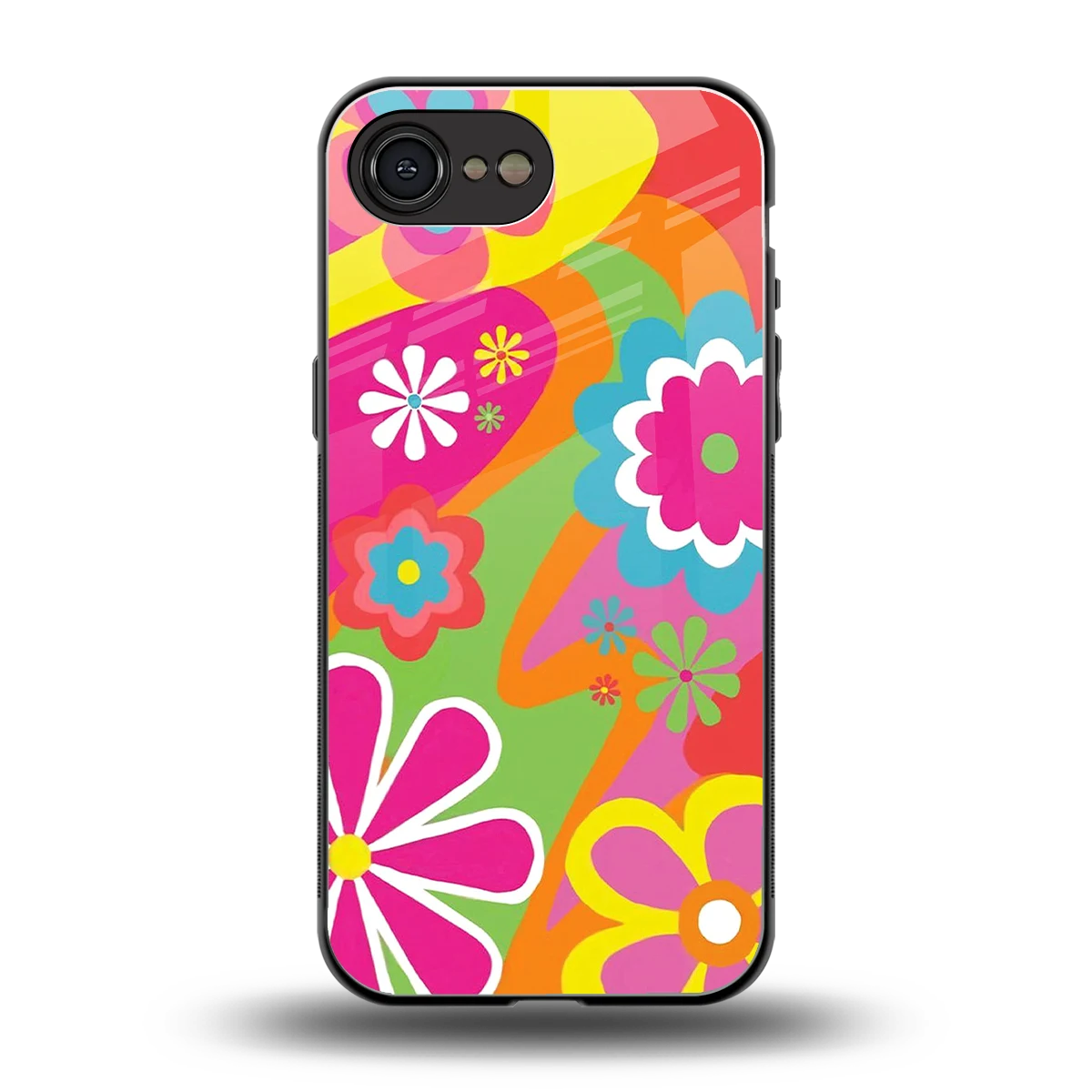 Floral Fusion back phone cover | glass case for iphone 16e