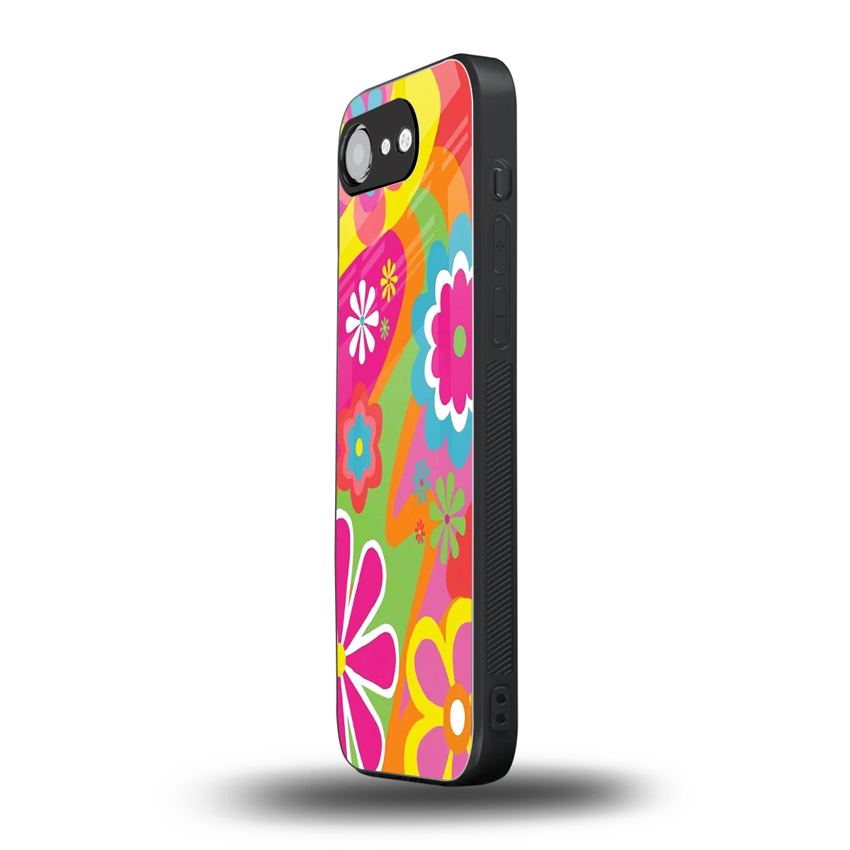 Floral Fusion iphone 16e mobile cover | shockproof glass phone case