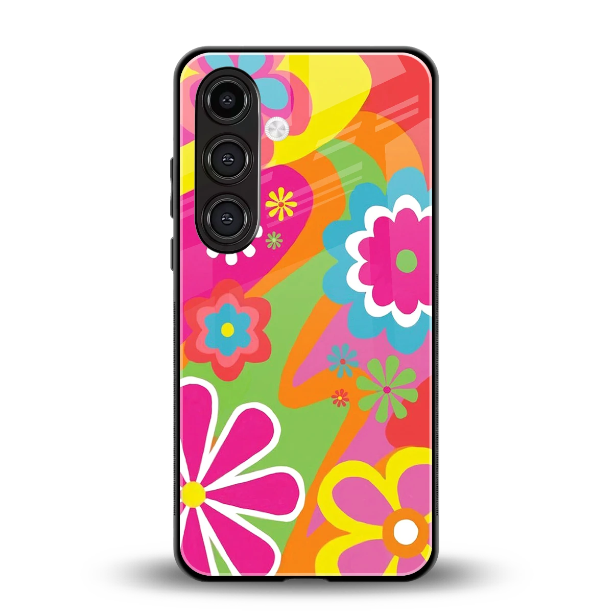 Floral Fusion back phone cover | glass case for samsung galaxy s23 plus