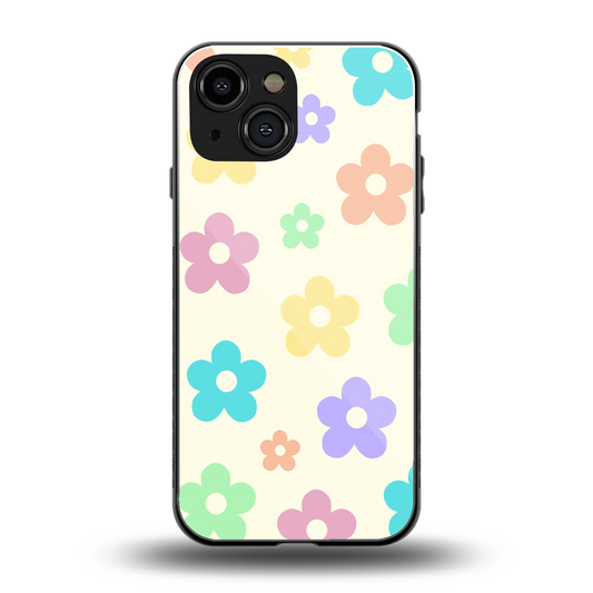 Floral Mosaic back phone cover | glass case for iphone 13 mini