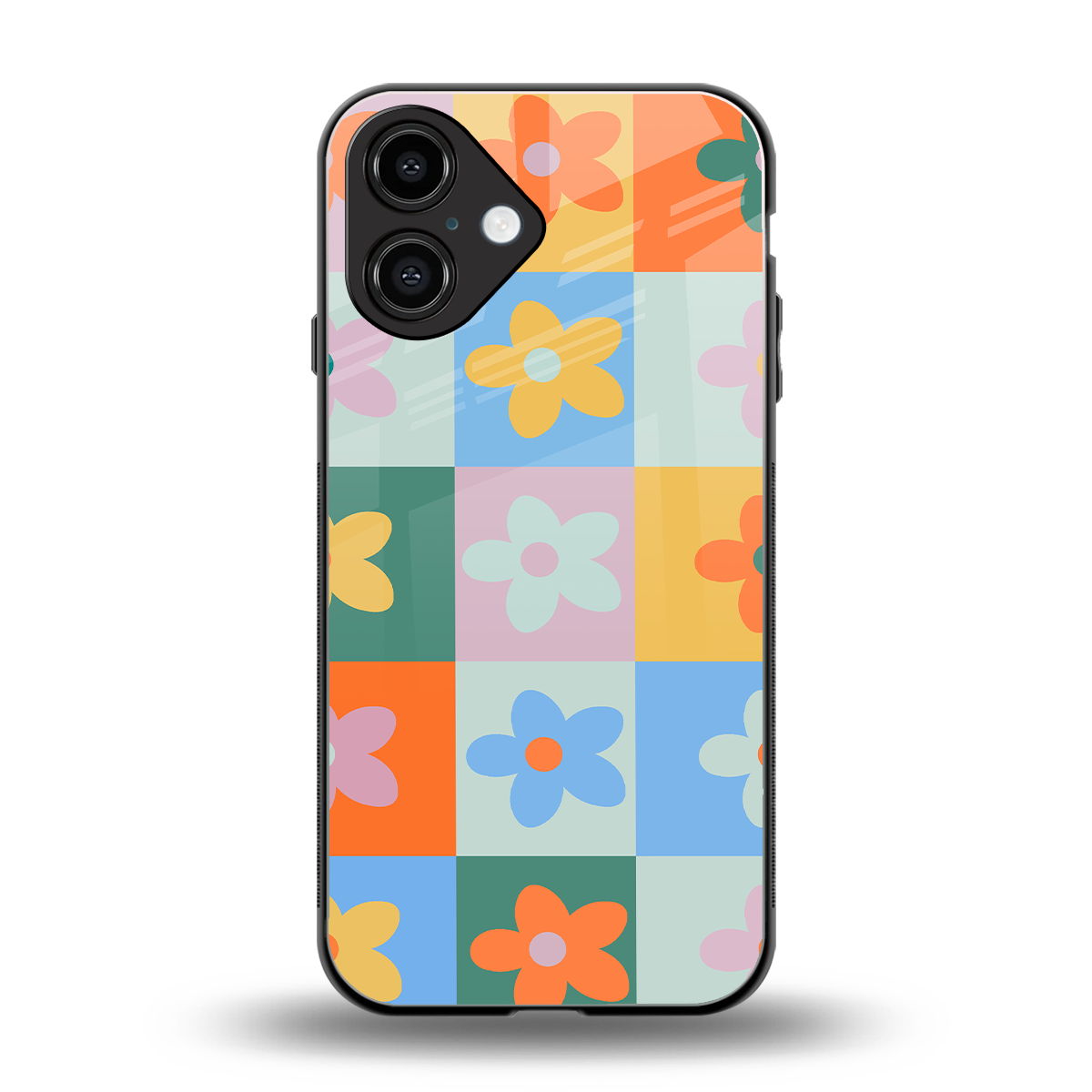 Floral Patchwork Phone Case for Iphone 16 | Glass Case