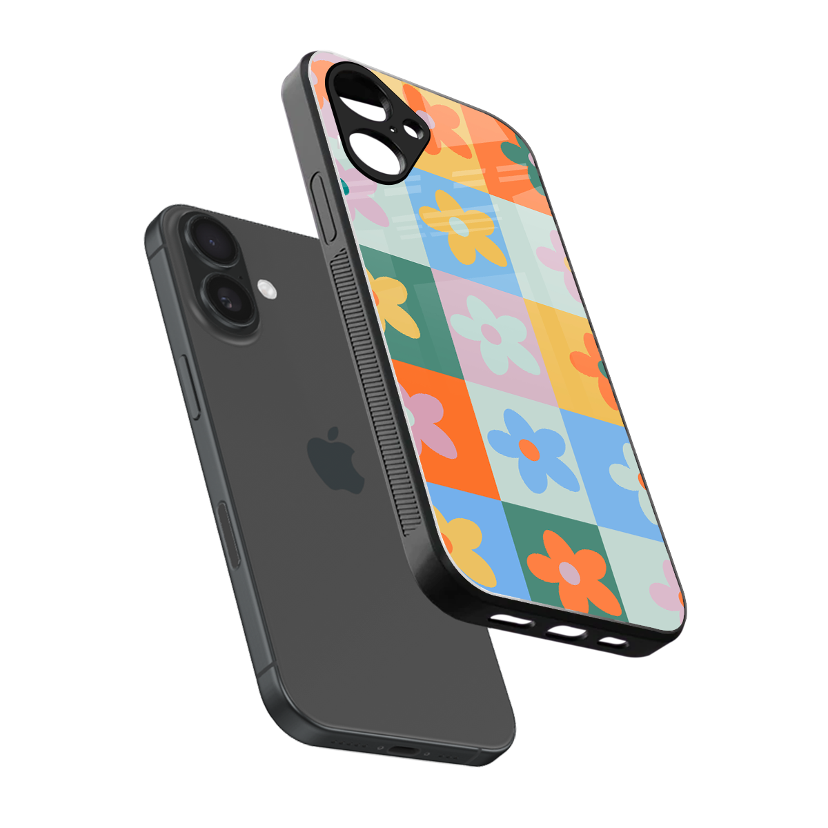 Floral Patchwork Phone Case for Iphone 16 | Glass Case