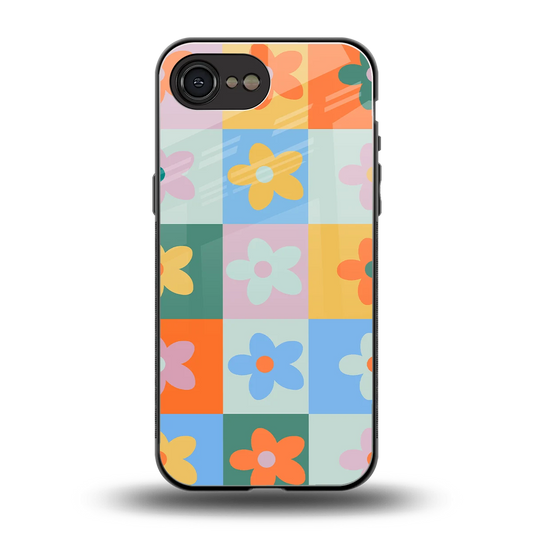 Floral Patchwork back phone cover | glass case for iphone 16e