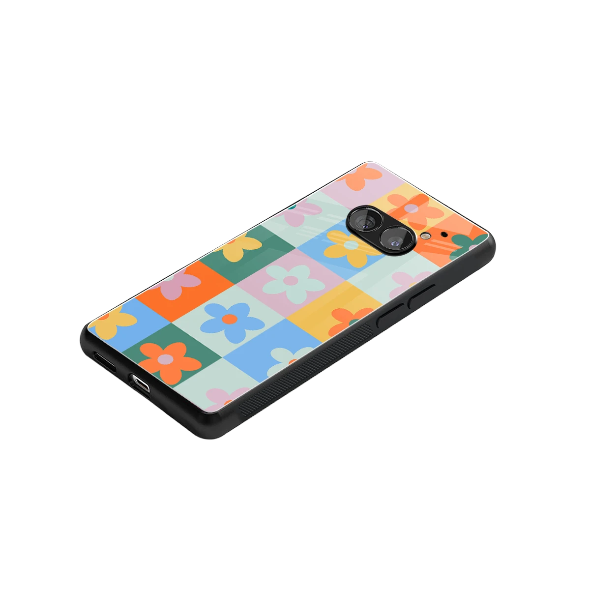 Floral Patchwork stylish phone case for nothing phone 2a plus | glossy glass and slim fit