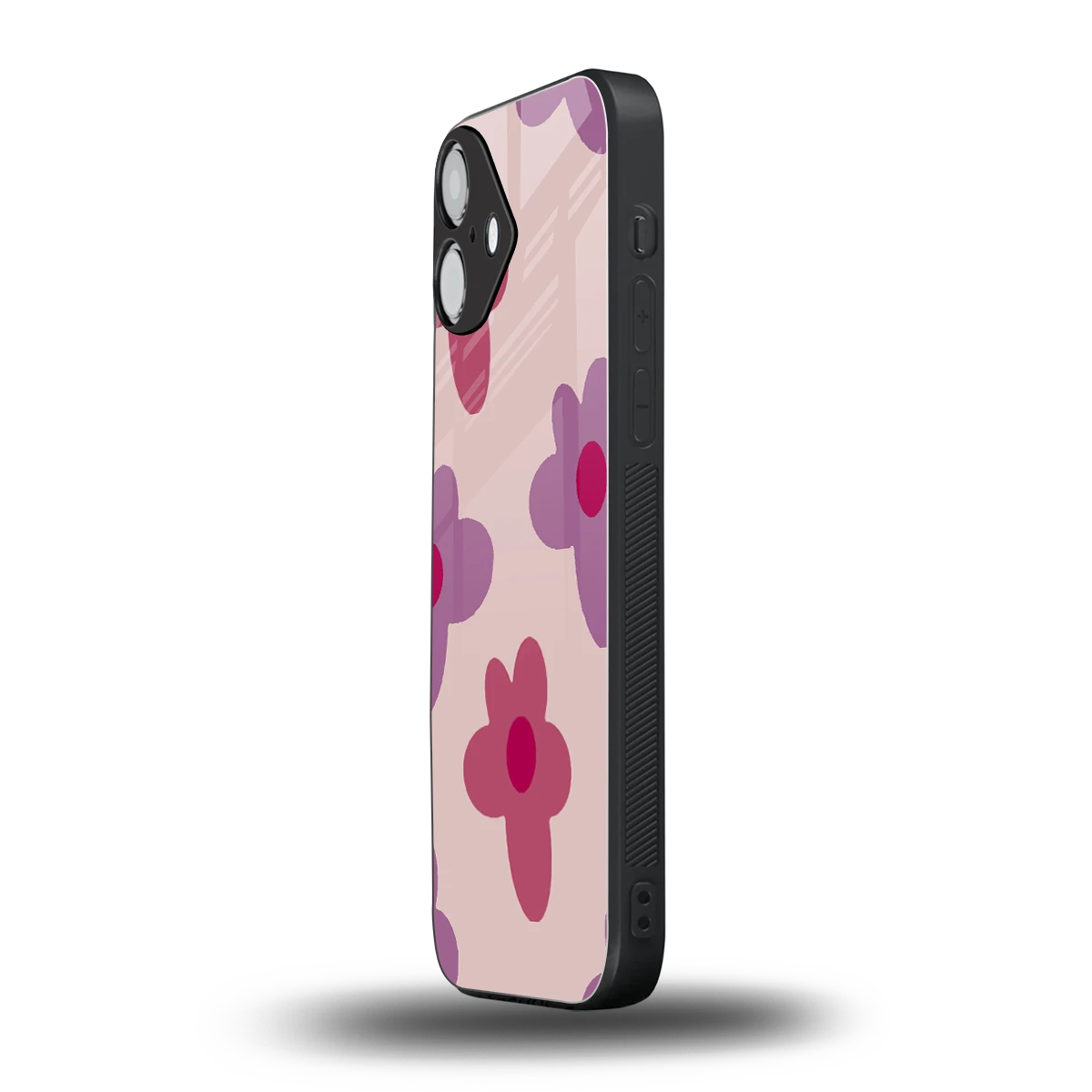 Floral Purple iphone 16 plus mobile cover | shockproof glass phone case